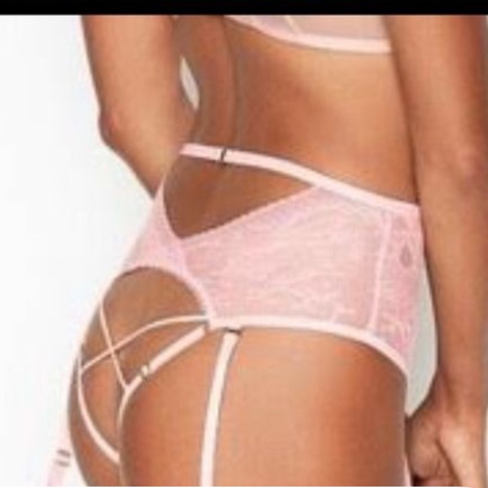 V.S Very Sexy High-waist Pink Lace w/ Garters